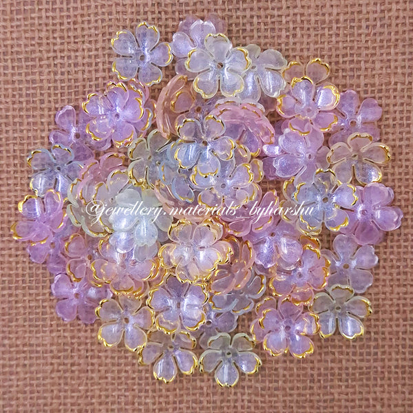 15MM Mixed Pastel Color Flower Brooch Shells