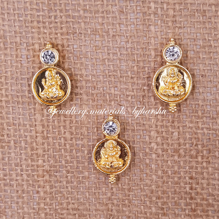 20 x 15 MM Gold Lakshmi Charms (White)