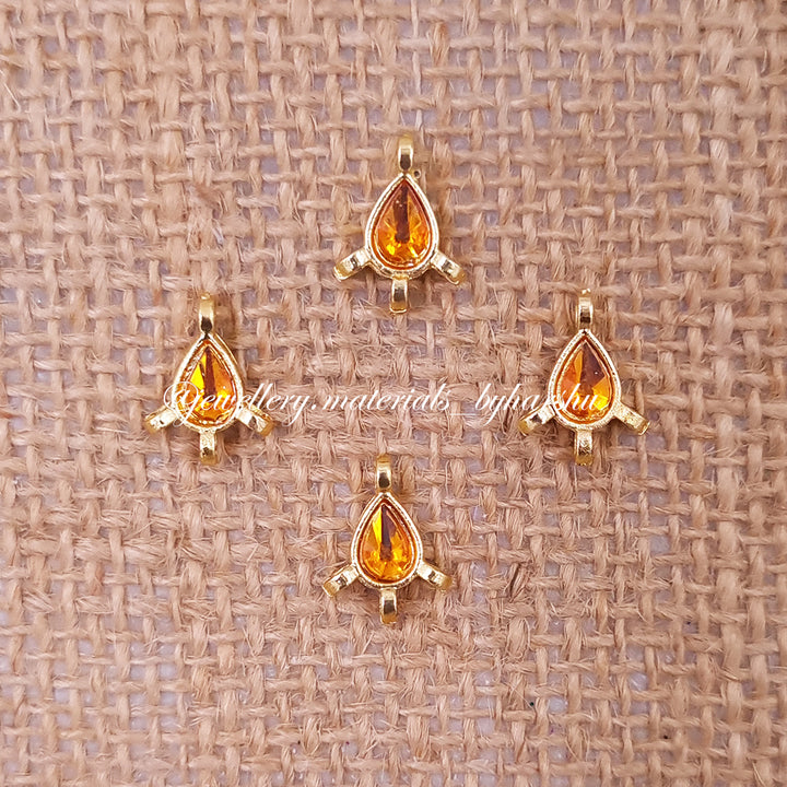 8 x 6 MM Golden Yellow Drop Charms