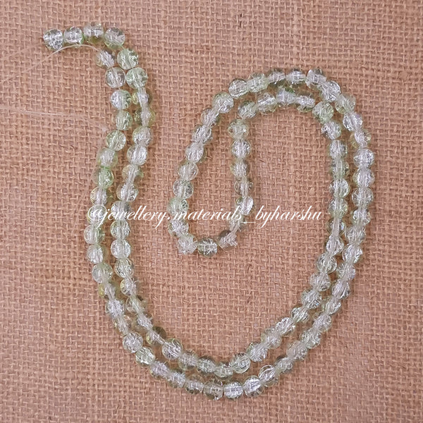 8MM Crackle Glass Beads - Light Green