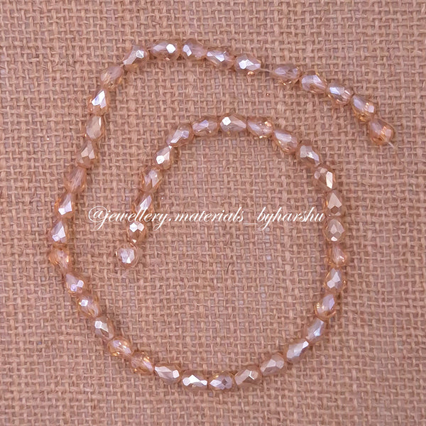 6x8MM Drop Crystal Beads (Gold)