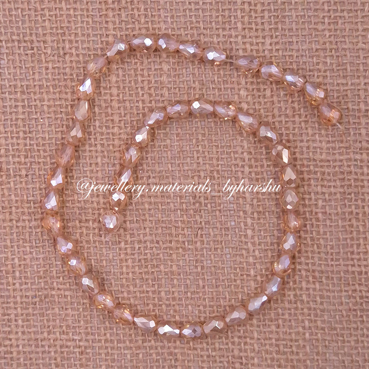 6x8MM Drop Crystal Beads (Gold)