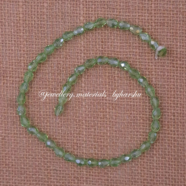 6x8MM Drop Crystal Beads (Light Green)