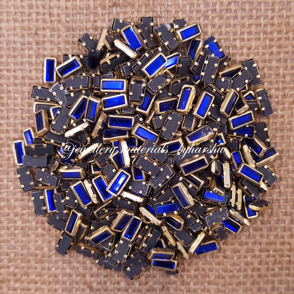 Rectangle 3x7 Gloss Color Kundan - Dark Blue Color