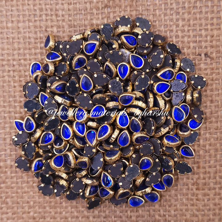 Drop 6x4P Gloss Color Kundan - Dark Blue Color 