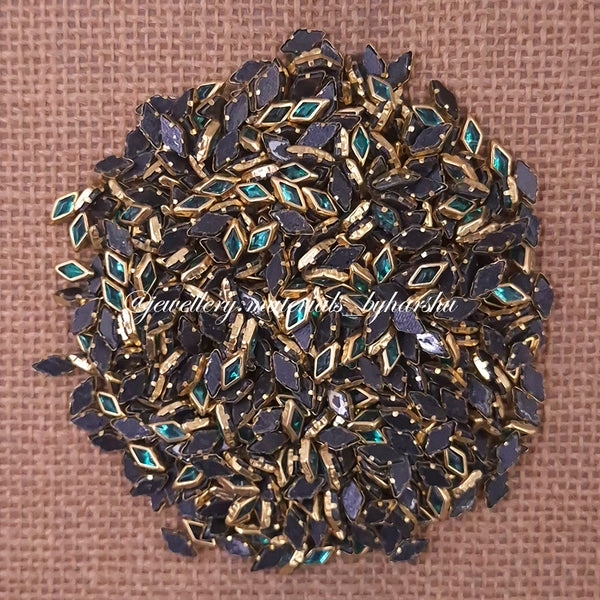 Diamond 8x4B Gloss Color Kundan - Peacock Green