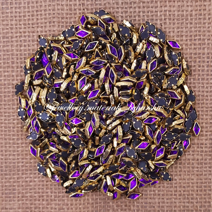 Diamond 8x4B Gloss Color Kundan - Purple Color