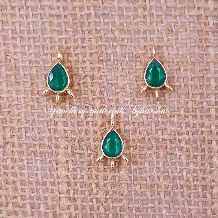 8 x 6 MM Dark Green Drop Charms (1 Piece)