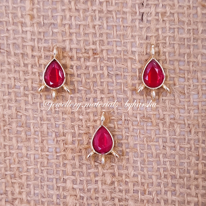 8 x 6 MM Red Drop Charms (1 Piece)