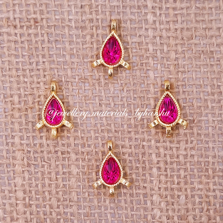 10 x 7 MM Dark Pink Drop Charms 