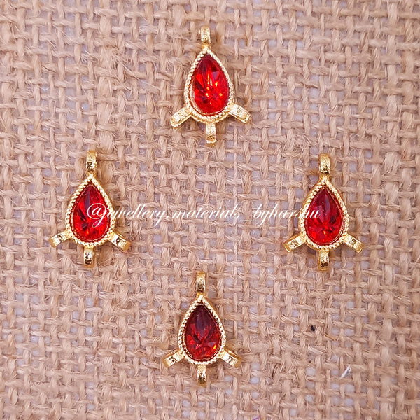 10 x 7 MM Red Drop Charms (1 Piece)