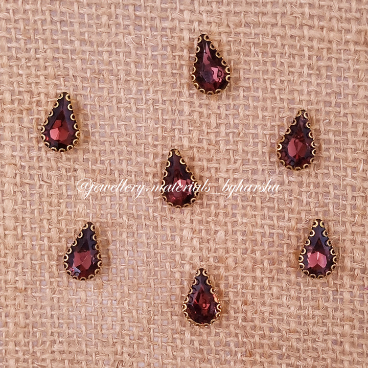 10x14MM Drop Clip Stone - Wine