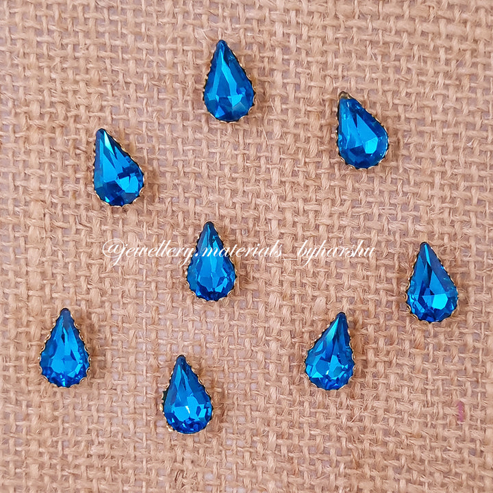 10x14MM Drop Clip Stone - Light Blue 