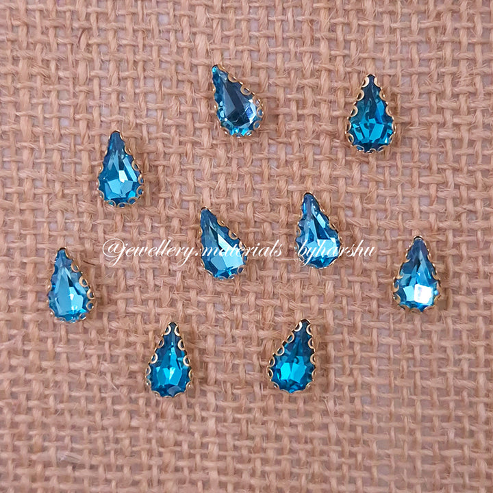 10x8MM Drop Clip Stone - Light Blue