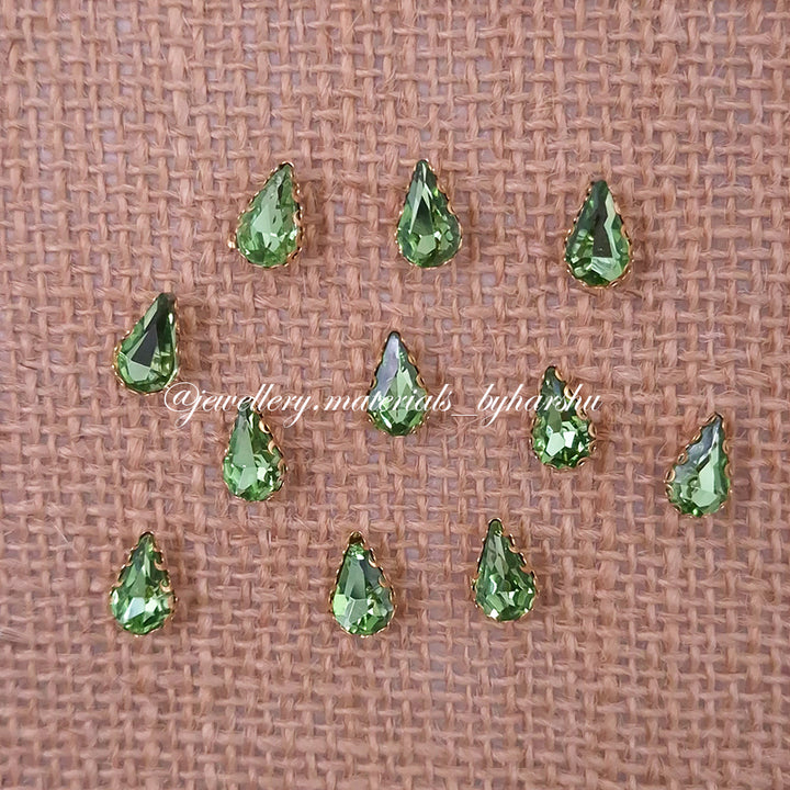 10x8MM Drop Clip Stone - Light Green