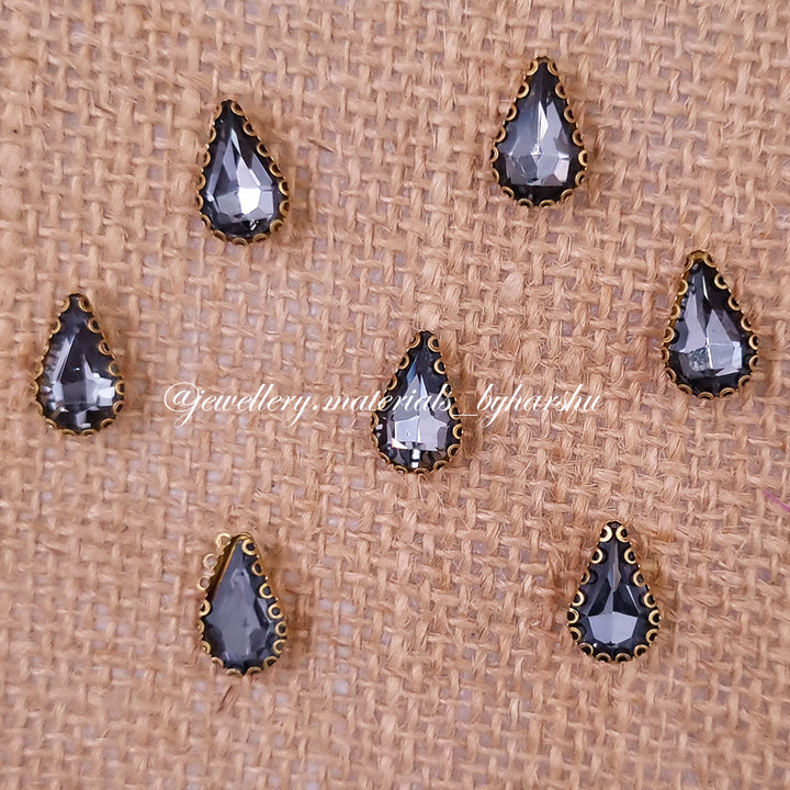 10x14MM Drop Clip Stone - Light Grey