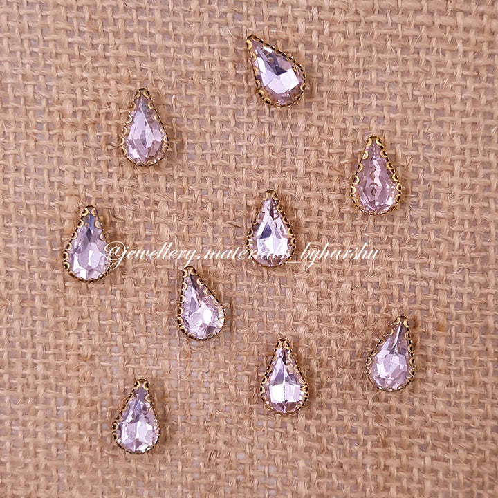 10x14MM Drop Clip Stone - Light Pink