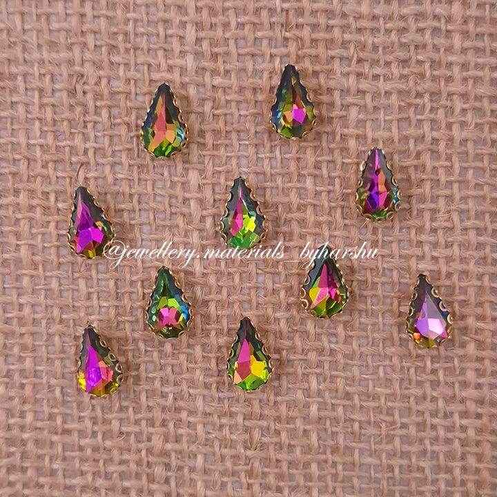 10x8MM Drop Clip Stone - Multicolor