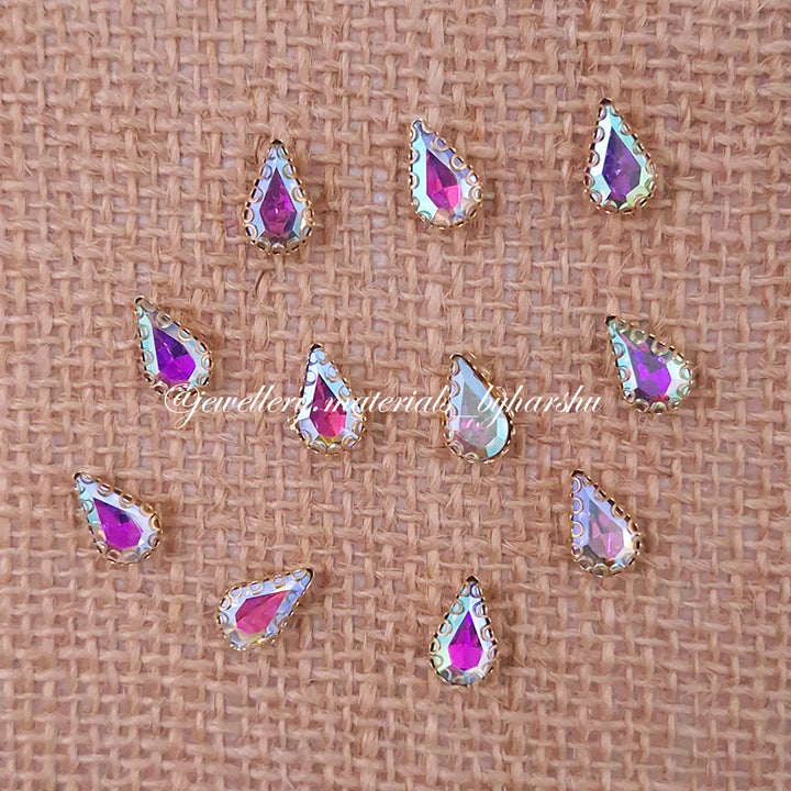 10x8MM Drop Clip Stone - Rainbow Color
