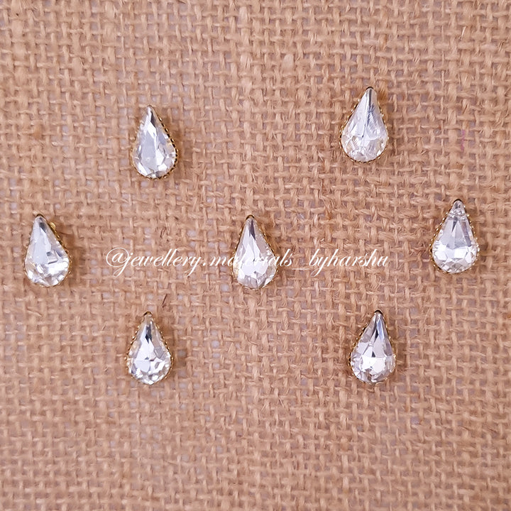 10x14MM Drop Clip Stone - White