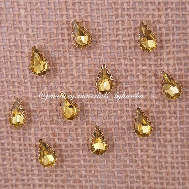 10x8MM Drop Clip Stone - Yellow