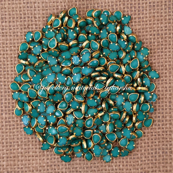 Drop 6x4P Matt Color Kundan - Teal Blue 