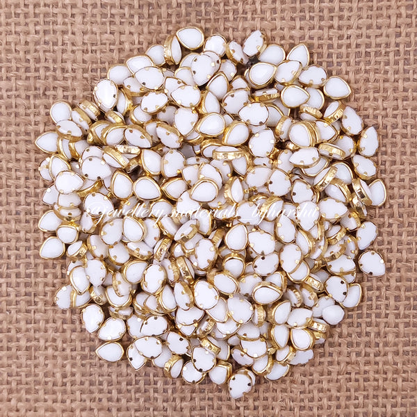 Drop 6x4P Matt Color Kundan - White