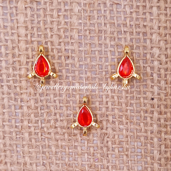 8 x 6 MM Red Drop Charms (1 Piece)