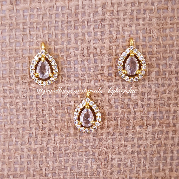 10 x 8 MM White Drop Charms