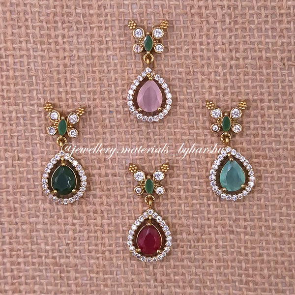29 x 13MM AD Stone Butterfly with Drop Charms