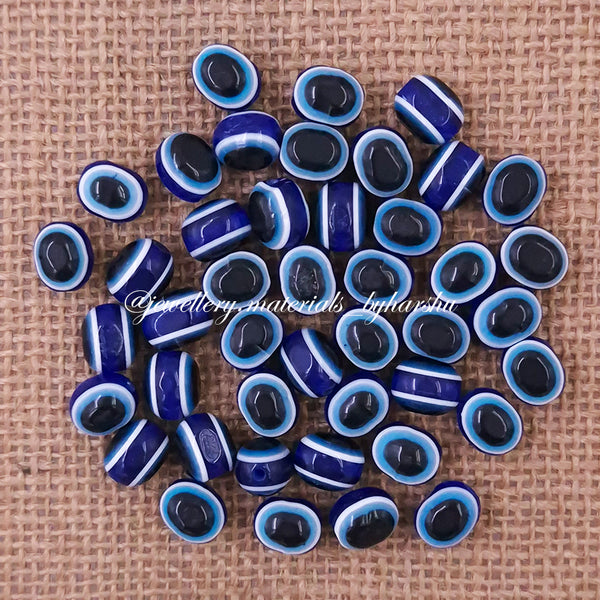 10 x 8MM Blue Evil Eye Beads