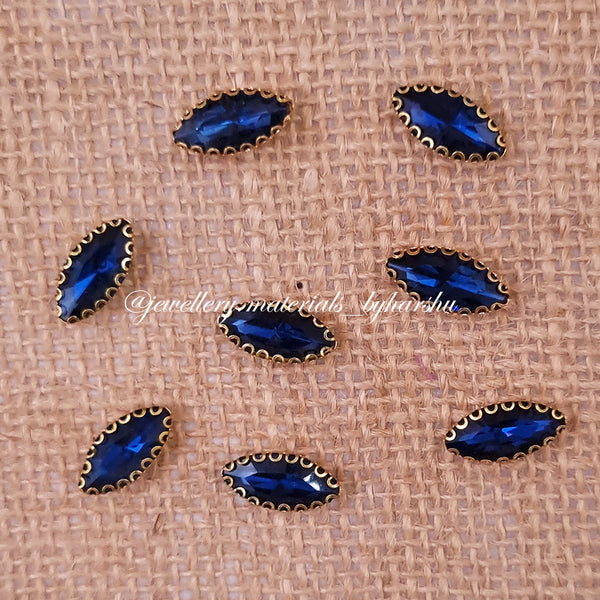 17x8MM Eye Clip Stone - Navy Blue