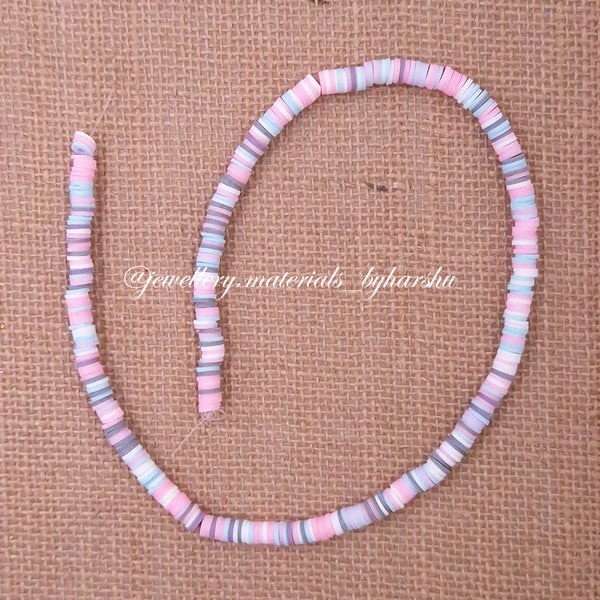 6MM Polymer Clay Fimo Beads (Grey and Pink Shade)