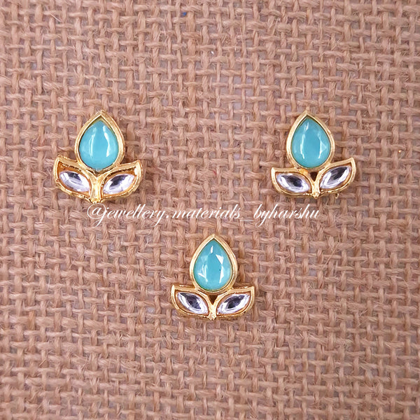 14 x 12MM Light Blue and White Flower Charms (1 Piece)