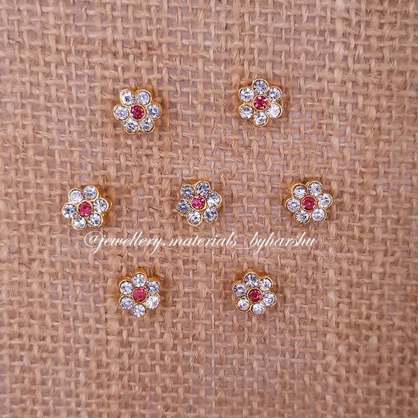 8MM Light Pink and White Flower Charms