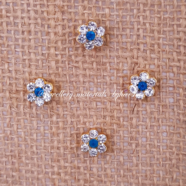 8MM Light Blue and White Flower Charms (1 Piece)