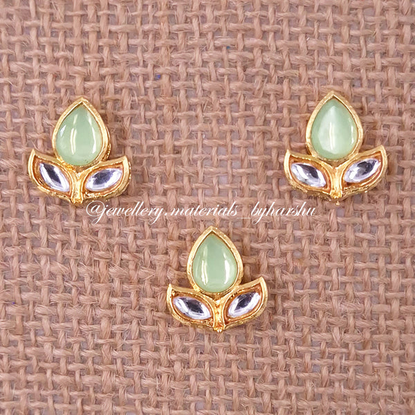 14 x 12MM Light Green and White Flower Charms (1 Piece)