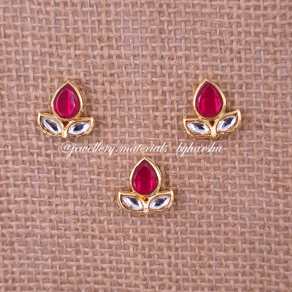 14 x 12MM Red and White Flower Charms (1 Piece)