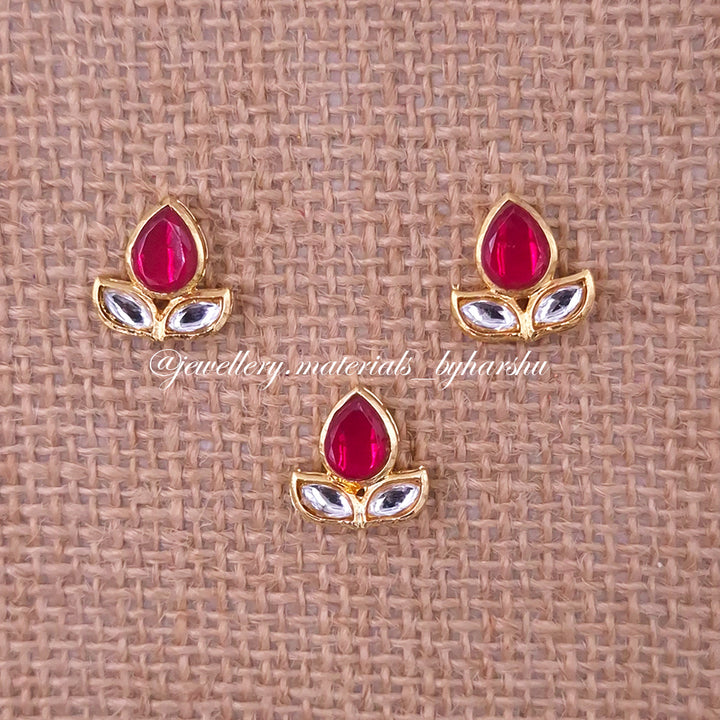 14 x 12MM Red and White Flower Charms (1 Piece)
