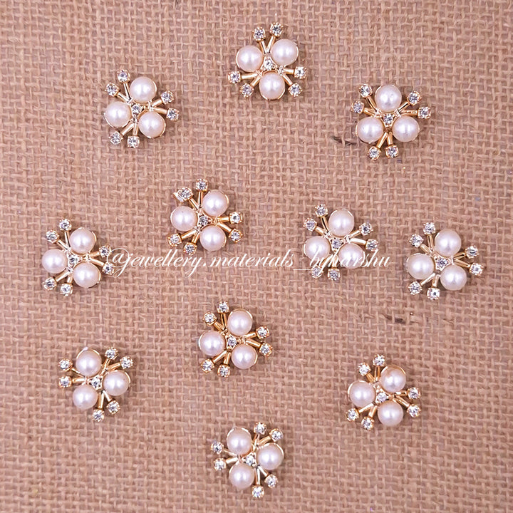 Pearl Flower with Rhinestone