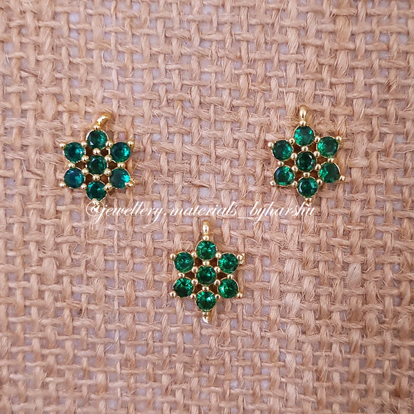 10MM Dark Green Flower Charms (1 Piece)