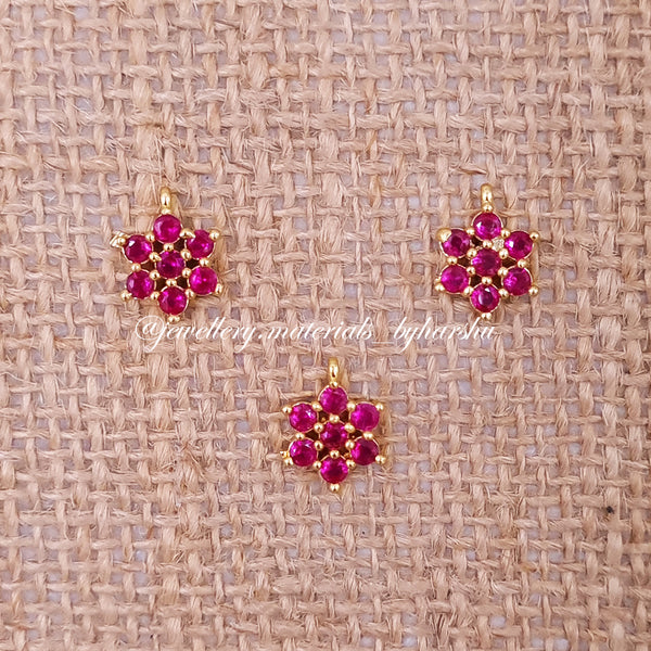 10MM Dark Pink Flower Charms (1 Piece)