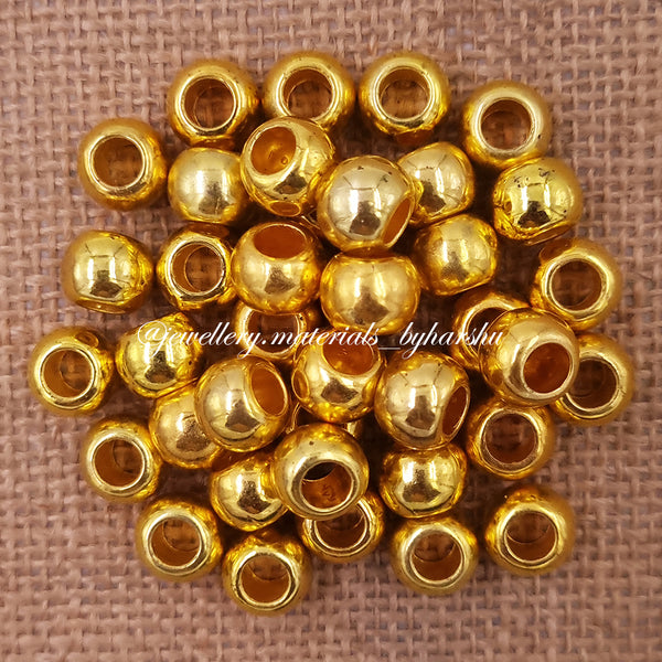 12mm Gold Plastic Beads