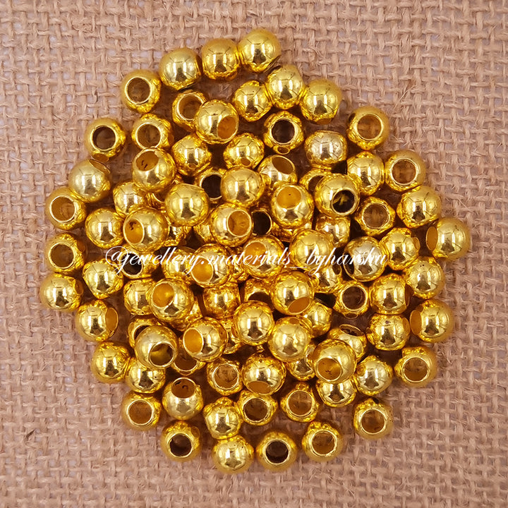 8mm Gold Plastic Beads