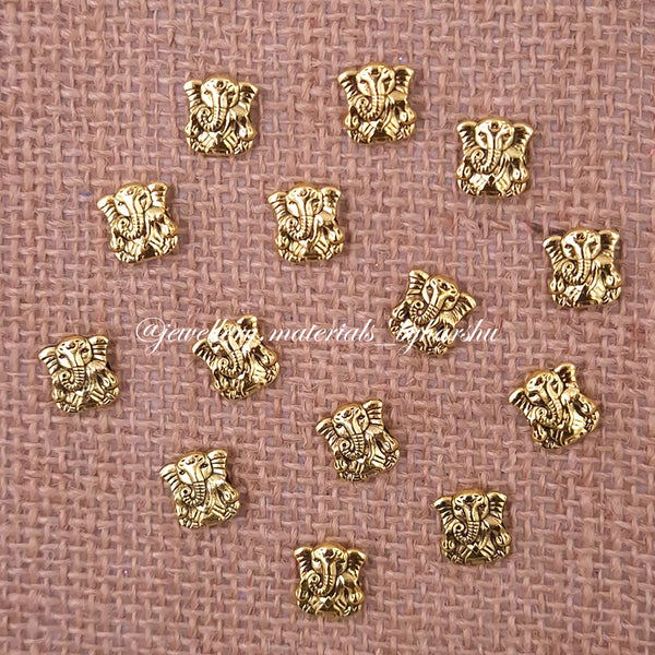 10 x 9MM Gold Ganesh Charms