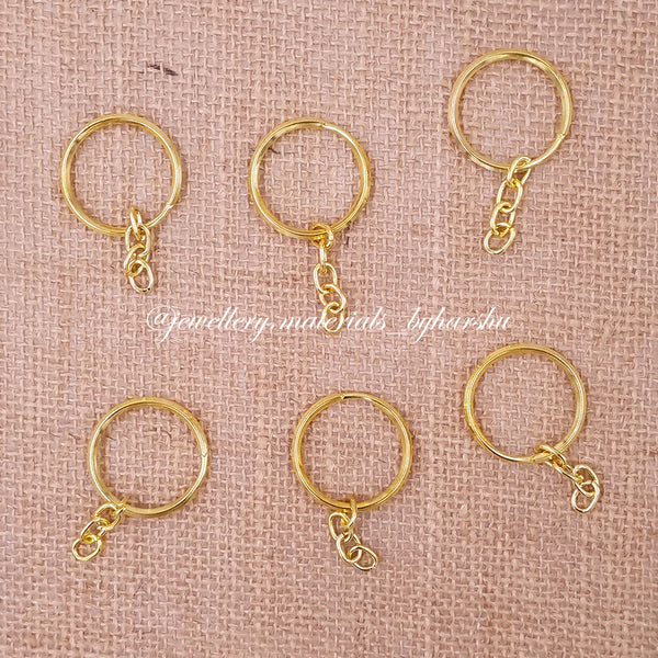 Gold Key Chain Ring with Chain