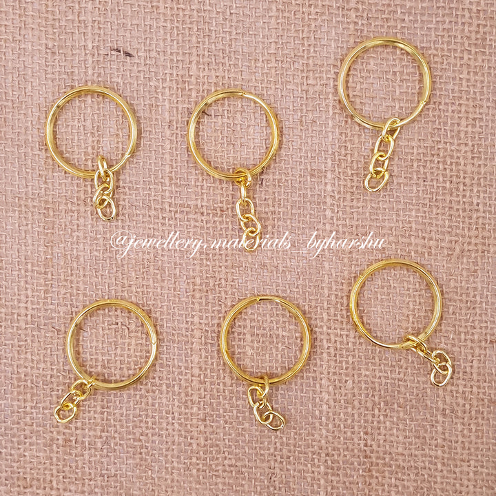 Gold Key Chain Ring with Chain