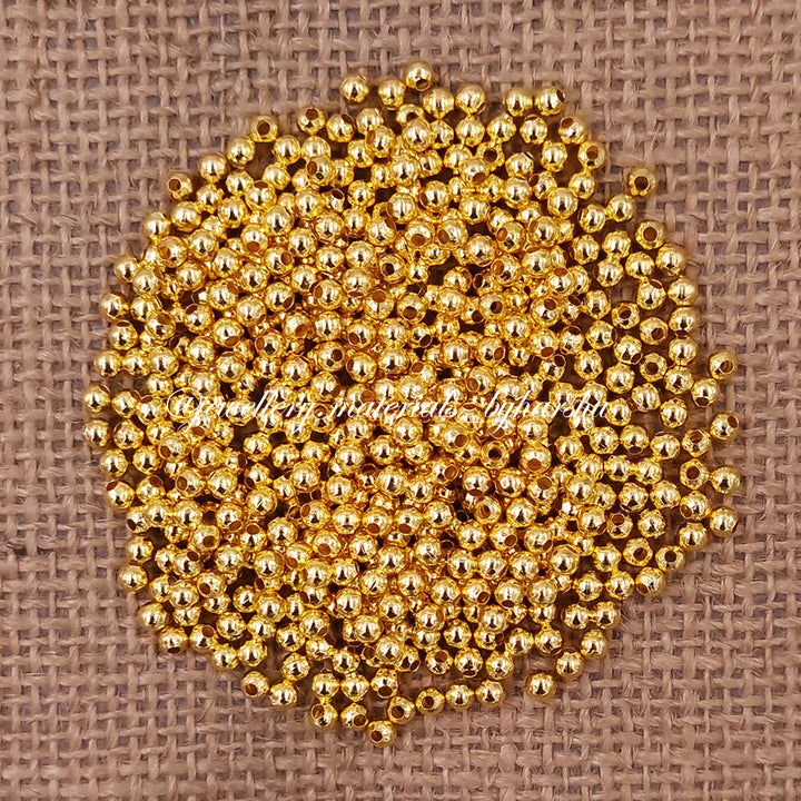 3mm Gold Metal Beads