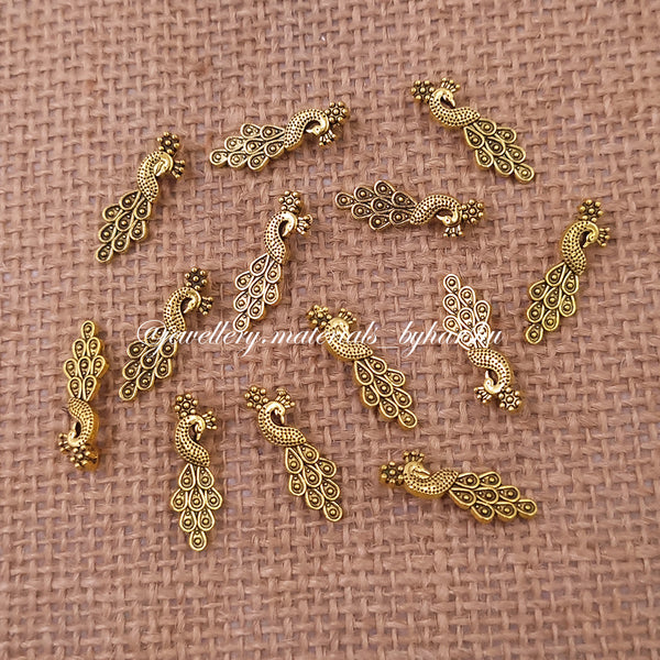 Gold Peacock Charms