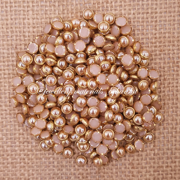 Gold Pearl Kundan Round 5mm